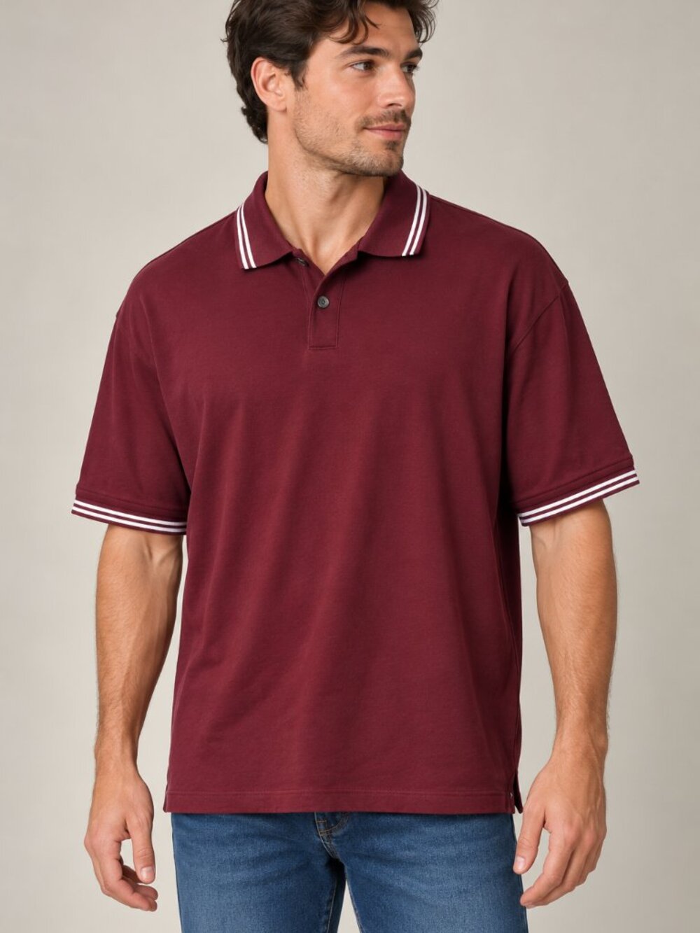 Banana Republic Luxury Touch Men's Polo Shirt Large Burgundy Standard Fit
